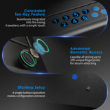 KESONS Biometric Gun Safe for Pistols, Fingerprint ≤0.1s Quick Access Handgun Safe with LCD Display/Digital Keypad, for Nightstand & Car (Matt Black) KESONS