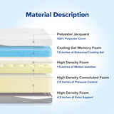 Olee Sleep Full Mattress, 10 Inch Gel Memory Foam Mattress, Gel Infused for Comfort and Pressure Relief, CertiPUR-US Certified, Bed-in-a-Box, Medium Firm, Grey, Full Size Olee Sleep