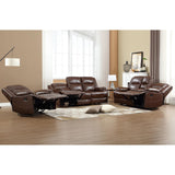 EBELLO Genuine Leather Manual Recliner Sofa Set, Recliner Chair, Loveseat Reclining Sofa and 3 Seat Recliner Sofa, Couch Furniture Set for Living Room, Meeting Room, Brown(Recliner+Loveseat+Sofa) EBELLO