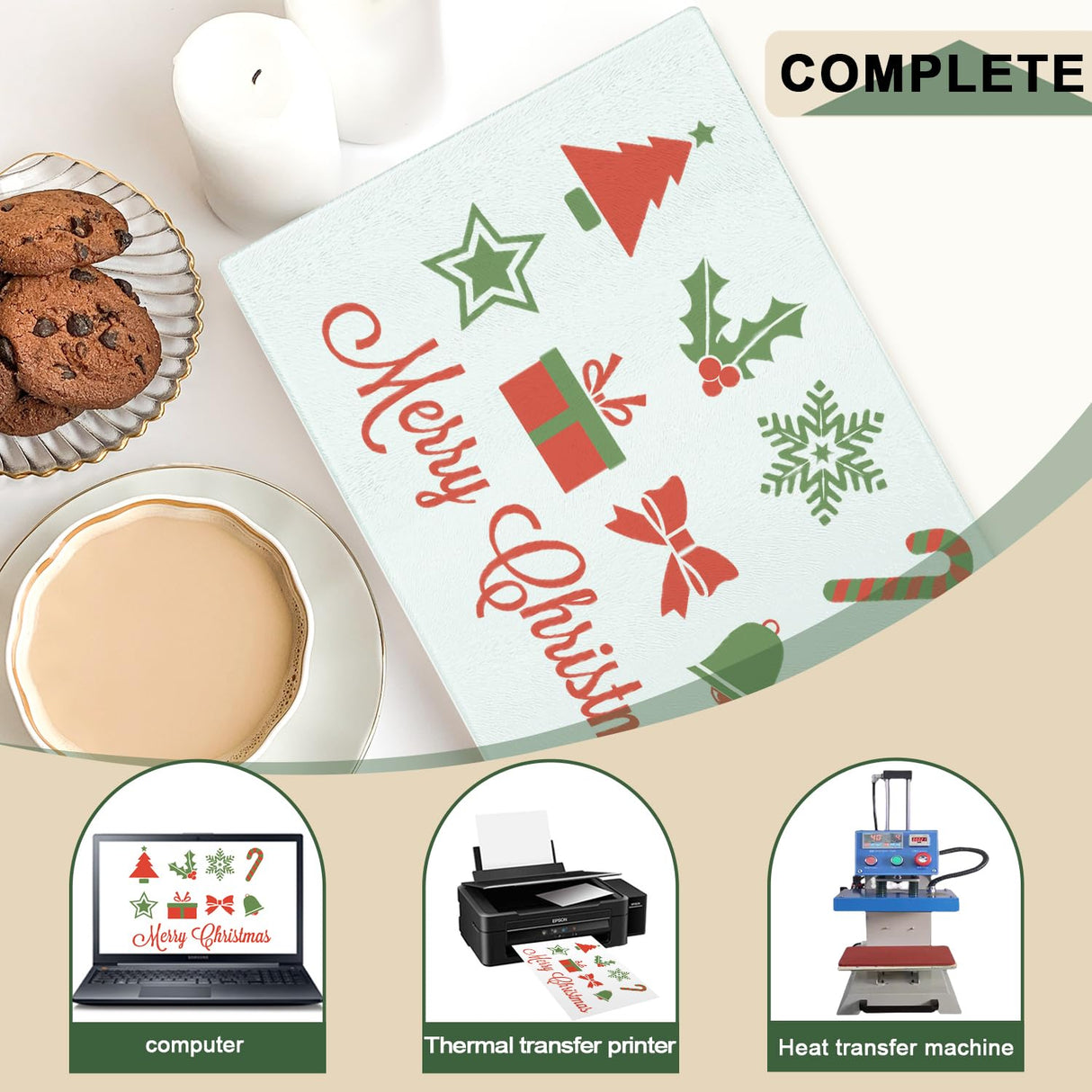 12 Pack Sublimation Glass Cutting Boards Blank, Sublimation Tempered Glass Cutting Boards Anti Slip Cutting Board Glass Chopping Boards DIY for Heat Press Machine, 11 x 8 Inch WHEATHUSK