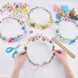ACRNIGHEET Make Your Own Flower Crown Crafting Kit, Plum Blossom Series Flower Crown Kit, Can Make 16 Sets Wreath Headband and Bracelet Craft Kit, DIY Floral Crown Creative Gifts for Princess ACRNIGHEET