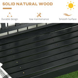 Outsunny Wooden Patio Bench, Outdoor Garden Bench with Backrest and Armrests, 3 Person Porch Bench with Rustic Country Diamond Pattern, Black Outsunny