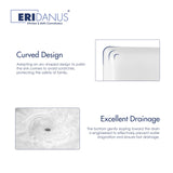 Eridanus Bathroom Sink Rectangle 43" x 16", Two Hole Vitreous Ceramic Vessel Sink, Countertop & Wall Mount, Modern Porcelain Vanity Floating Sink Art Basin Trough with Overflow, Glossy White Eridanus