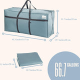 VENO 2 Pack Extra Large Moving Bags, Heavy Duty Storage, Moving Boxes, Large Storage Bins with Lids Alternative for College, Christmas Tree, Packing Supplies Essentials (Light Blue Matte, 2 Pack) VENO