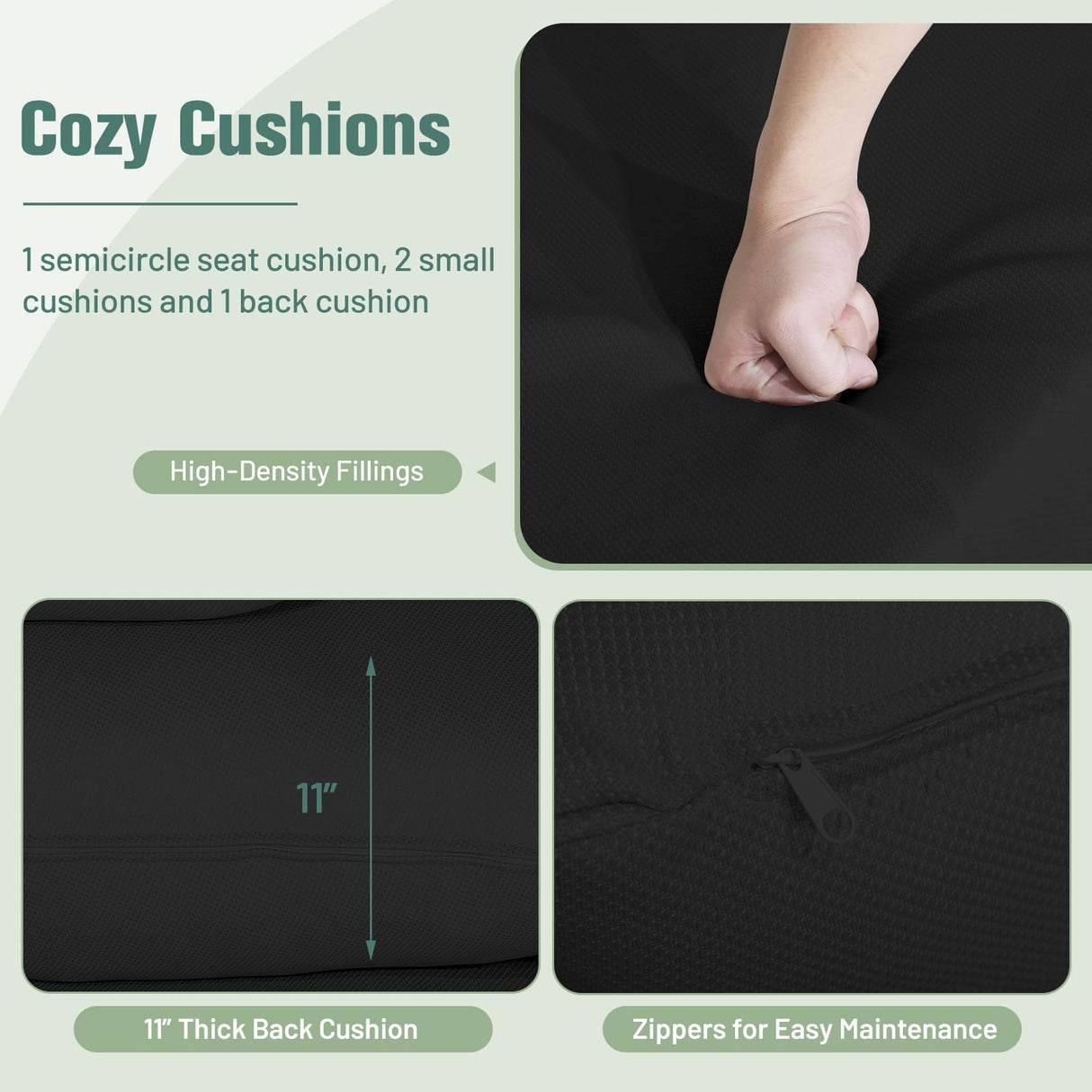 Tangkula PE Wicker Egg Chair, Patiojoy Oversized Indoor Outdoor Patio Lounge Chair with Cushions and Pillows, Steel Frame Basket Chair for Garden, Deck, Balcony, Living Room (Black) Tangkula