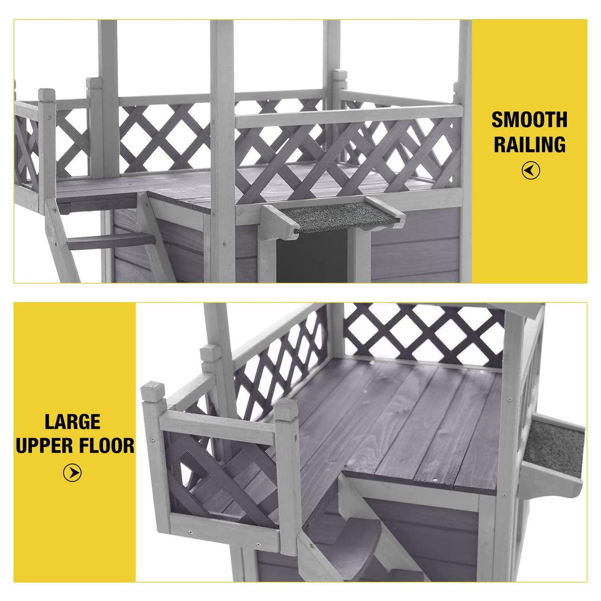 Aivituvin Feral Cat House Outdoor Indoor Kitty Houses with Escape Door for Cats Insulated, Weatherproof Roof Aivituvin