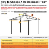 Yescom 10.6'x10.6' Gazebo Top Replacement for 2 Tier Summer Veranda Frame Canopy Cover Patio Garden Yard Dark Beige Y00710T01 Yescom
