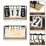 Wooden Desk Calendar, Perpetual Flip Calendar with Large Display, Daily Desktop Calendar Rustic Farmhouse Desk Accessories for Home Office Decor EruiYin
