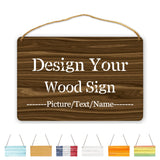 Personalized Wood Board Hanging Door Sign, Custom Welcome Sign Add Your Design, Customized Wall Plaque for Porch, Wall, House, Garden, Yard, Home, Farmhouse, Decor Hanging 11.8x7.8 inch sophiehome