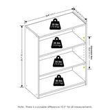 Furinno GEHRY Book Shelf, 3-Tier Bookshelf, Bookcase with Adjustable Shelves, 11.6 x 24.8 x 31.6, for Living Room, Bedroom, Home Office, White Furinno