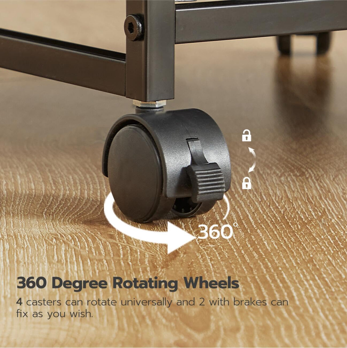 HOOBRO 2 Drawer Mobile File Cabinet, Rolling Printer Stand, Vertical Filing Cabinet, Office Cabinet, Filing Cabinet for Home Office, A4/Letter Size, Nonwovens Drawer, Black and Rustic Brown BFK20WJ01 HOOBRO