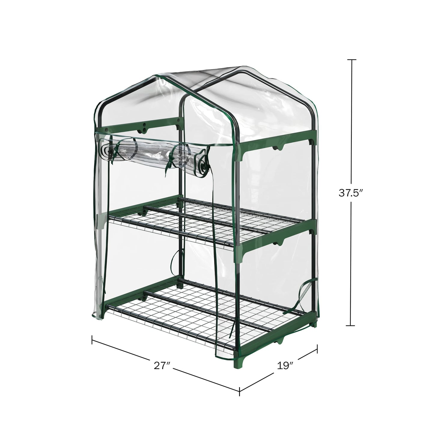 Home-Complete Small Greenhouse for Outdoors, 2-Tier Greenhouse with Zippered Roll-up Door and Powder-Coated Steel Frames, Waterproof PVC Cover for All-Season Gardening - WoodArtSupply