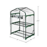 Home-Complete Small Greenhouse for Outdoors, 2-Tier Greenhouse with Zippered Roll-up Door and Powder-Coated Steel Frames, Waterproof PVC Cover for All-Season Gardening Home-Complete
