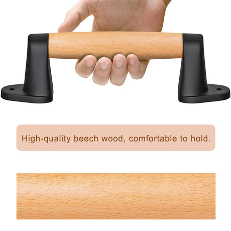 SELEWARE 9'' Barn Door Pull Handle Wood Handle for Fence Gate Barn Door Closet Sliding Door Sheds Indoor Handrail Playground Safety Handles, Comfy & Long Last Using SELEWARE