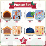 Christmas Nativity Ornament Crafts for Kids - 16 Pack Make Your Own Nativity Scene Ornament Kit with Nativity DIY Craft Stickers Cutouts for Kids Xmas Tree Holiday Classroom Art Activity Party Favors VABAMNA