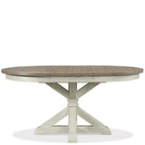 Roundhill Furniture Harola 7-Piece Dining Set, Round Pedestal Dining Table with 18" Leaf, 6 Side Chairs Roundhill Furniture