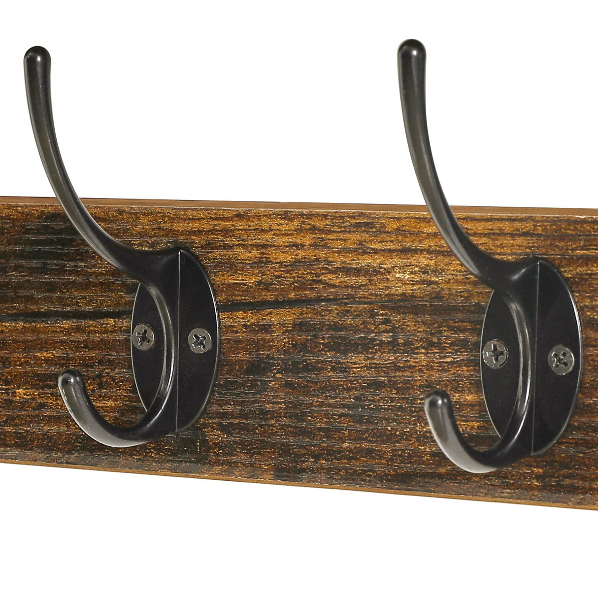 YMYNY Coat Rack Shelf Wall Mounted, Coat Hooks Set of 2, Entryway Coat Hanger with 8 Hooks, 31.5" Wall Floating Shelf with Hat Rack, for Kitchen, Bedroom, Bathroom, Rustic Brown UHWS001H-2 YMYNY