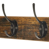 YMYNY Coat Rack Shelf Wall Mounted, Coat Hooks Set of 2, Entryway Coat Hanger with 8 Hooks, 31.5" Wall Floating Shelf with Hat Rack, for Kitchen, Bedroom, Bathroom, Rustic Brown UHWS001H-2 YMYNY
