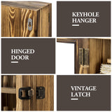 MyGift 4-Tier Wall Mounted Rustic Burnt Solid Wood Sports Championship Ring Holder with Metal Latch Closure, 20-Peg Fraternity, Class Rings Display MyGift