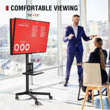 AOKCOS Rolling TV Stand - Mobile TV Stand on Wheels for 32-65 inch Flat/Curved TVs with Tilting, Height Adjustment Portable Rolling TV Cart Hold up to 88 Lbs for Livingroom, Bedroom, Office, Outdoor AOKCOS