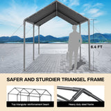 Carport 10x20ft Heavy Duty Car Tent, Portable Garage, Car Shelter, All-Season Tarp Tent for Car, Party，Grey Grezone