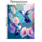 cdjlddww Hummingbirds Paint by Numbers for Adults, Birds Easy Acrylic Adult Paint by Number Kits, DIY Waterproof Birds Paint by Numbers on Canvas for Home Wall Decor Inch16X20 cdjlddww