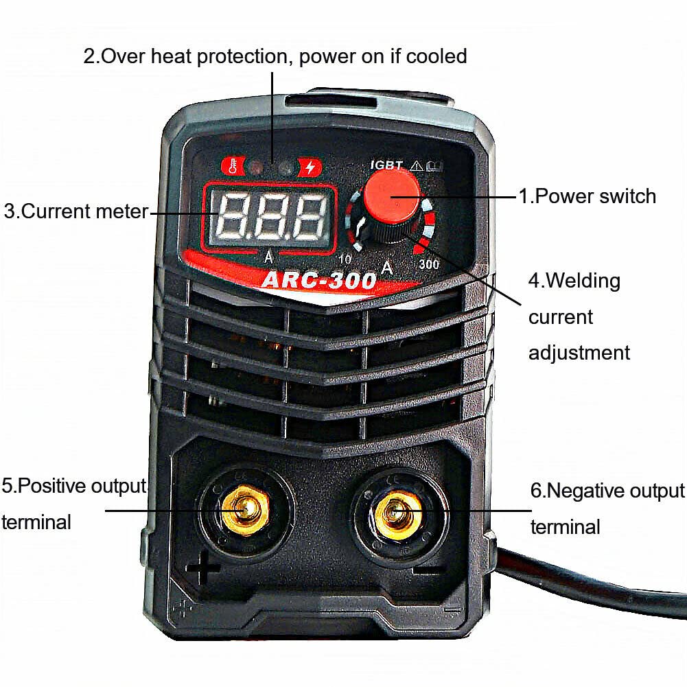 Welding Machine, MMA 300A 110V Welder Machine,Portable Stick Welder IGBT Inverter Digital Display LCD,Home DIY Arc Welder,Start Arc Force Anti-stick Mini Welder Evargc