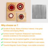 16 x 16 Inches Crochet Blocking Board 4 in 1 - Magnetic Splicing Large Size Granny Square Blocking Board Mats for Knitting & Crochet Projects with 15 Stainless Steel Pegs, Gifts for Mom, Grandmothers Adnkwolivt