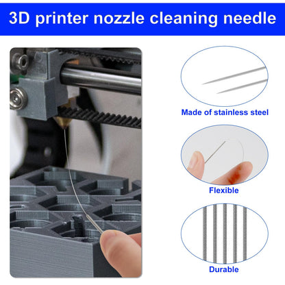 120pcs 3D Printer Nozzle Cleaning Kit, 0.4mm Stainless Steel 3D Printing Nozzle Needles 3D Printer Nozzle Cleaning Needles 3D Printer Nozzle Cleaner for 3D Printer Accessory - WoodArtSupply