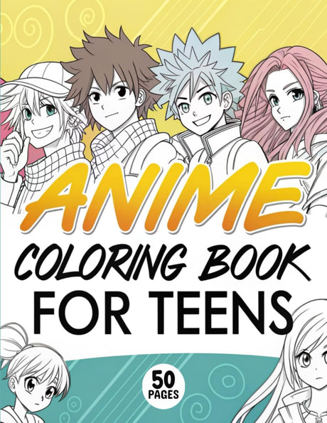 Anime Coloring Book for Teens: 50 Pages of Japanese Anime Characters, Kawaii Girls in Fashion Styles, And Manga Art To Color For Teenagers and Adults Majosta