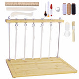 Bookbinding Sewing Frame Set,Hand Make Bookbinding Kits,Includes Bone Folder, Paper Creaser, Awl, Curved Needles, Waxed Thread, Glue Brush, and Bookbinding Supplies for Handmade Books Griiyakii