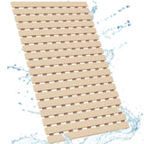 Yolife Non Slip Bath Mat Quick Drain Shower Floor Mat Colorful Bathtub Mat Slatted Duckboard Design with Suction Cups (C-Brown, 24.8 x 15.75 inches) Yolife