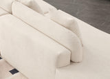 Tosaronia 130.5"*37" Modern Curved Combination Sofa with Terrycloth Fabric,3 Pillows Minimalist Sofa Couch for Primary Living Space, Living Room, Apartment, Office, Bedroom(Beige) Tosaronia