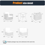 KHOLH Patio Furniture Set with Fire Pit Table, 13 Pieces Outdoor All-Weather Wicker Conversation Sectional Chair Sofa Set with 4 Swivel Chairs KHOLH