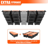 TORACK Garage Ceiling Bin Storage Rack, Overhead Tote Storage Rail System Heavy Duty Adjustable Tote Slide Garage Storage System(Bins are not included) TORACK