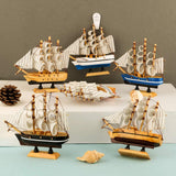 dedoot Wooden Sailboat 6 Pack Miniature Sailboat Model Ship Nautical Decor Tabletop Decorative Ornament for Ocean Theme Home Decor, 5.5x5x1.2 Inch dedoot