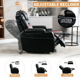 ANJ Electric Power Recliner Chair with Adjustable Powered Headrest, Faux Leather Home Theater Seating Overstuffed Reclining Furniture with USB Ports, Cup Holders, Hidden Arm Storage (Black/Red) ANJ