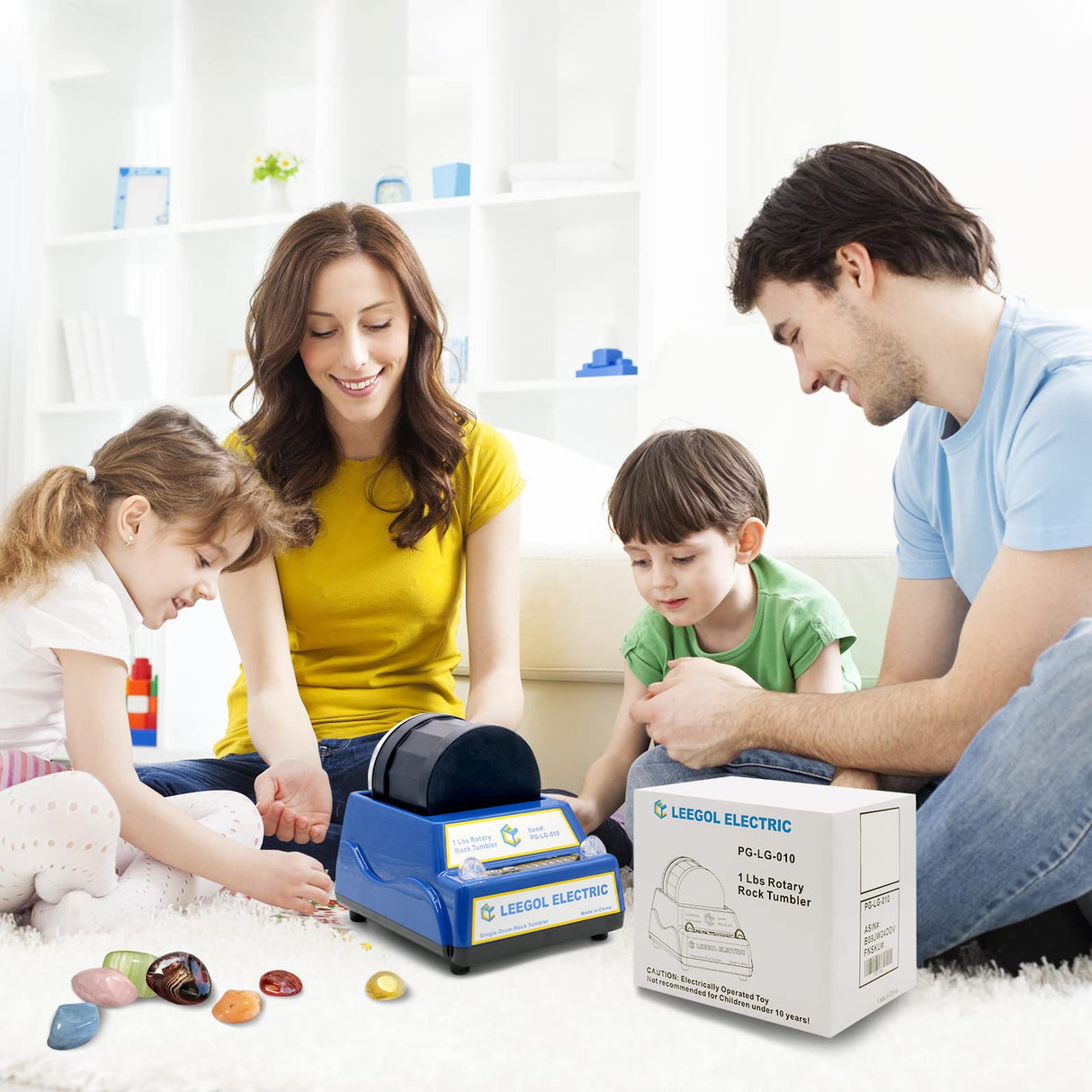 Leegol Electric 1LB Rock Tumbler – Rotary Rock Polisher with 7-Day Timer Leegol Electric