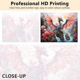 Dragon Paint by Numbers Kit for Adults, Winged Dragon DIY Oil Painting Kit, Abstract Canvas Acrylic Pigment Pink Landscape Painting Arts Craft for Home Wall Decor Gift 16x20 Inch Without Frame Rebotipy