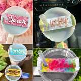 Vodolo Sublimation Name Plate for 30 Oz Stanley Cups,12 PCS Nameplate Personalized Name Tag Blank Compatible with Stanley Tumbler Topper Lid Accessories Vodolo