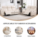 ANJ Power Reclining Loveseat, 2 Seater PU Leather Recliner Sofa with USB & Type-C Ports, Small Space Modern Couch with Adjustable Backrest and Footrest for Living Room Bedroom ANJ