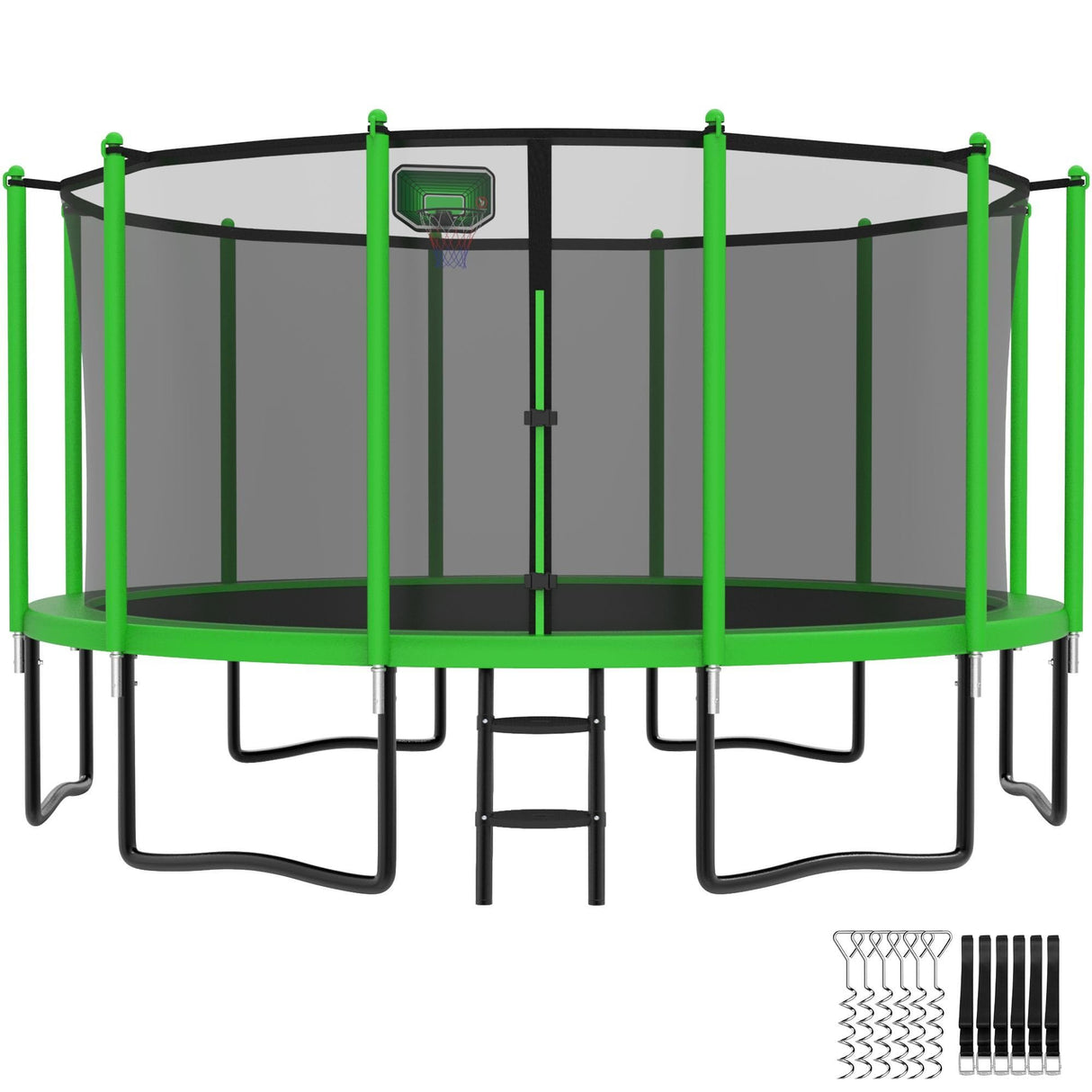 YORIN Tranpoline 12FT, Outdoor Tranpoline for Kids and Adults 1200LBS Tranpoline with Basketball Hoop, Enclosure Net, Back Yard Heavy Duty Recreational Tranpolines, ASTM Approved YORIN