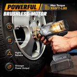 Cordless Impact Wrench 1/2 inch for Dewalt Battery, 900FT-LBS (1200N.m) Brushless Electric Impact Gun Includes LED Work Light, 2100RPM High Torque Impact Driver, Bare Tool Only Cerycose