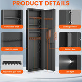 53.15" Wall Safe Between the Studs, In Wall Gun Safe, Digital Hidden Gun Cabinet with Gun Rack & Adjustable Shelves, Gun Safes & Cabinets with Dual Alarm System & Mute Mode(Black-Digital) Luzfuego