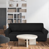 Peryiter 3 Pcs Slipcover Set for Couch Furniture Covers for Sofa Loveseat Couch Arm Chair, Form Fit Stretch, Wrinkle Free, Furniture Protector(Black,Milk Silk Spandex) Peryiter