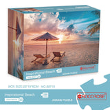 Rocorose 1000 Piece Jigsaw Puzzle, Inspirational Beach Puzzles for Adults and Families, Tropical Ocean Sunrise Sunset Scene Nature Puzzle, HD Quality Challenging Landscape Photo Puzzle Games Rocorose