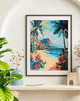 TOCARE Paint by Numbers Kit for Adults Beginner,Palm Tree Beach Adult Paint by Number Canvas, Acrylic Adults' Paint-by-Number Kits Sea for Home Wall Decor 16x20inch TOCARE