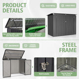 Jolydale 79 Cu. Ft Premium Storage Shed 3.3 x 5.6 FT Outside Metal Trash Shed Waterproof Outside Storage with Lid Chain Storage Trash Can Weeding Tools, for Garden, Backyard, Patio (Black) Jolydale