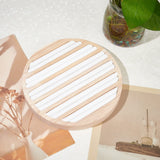 NBEADS Wooden Jewelry Display Tray, 6 Long Slots Ring Earring Display Storage Holder White Leather Insert Jewelry Organizer Tray for Jewelry Retail Display Selling(5.89" In Diameter) NBEADS