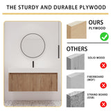 Malwee 48 Inch Floating Bathroom Vanity with Sink, 48'' Single Sink Wall Mounted Bathroom Vanity, with 2 Doors and White Resin Basin Sink Top (035-48) Malwee